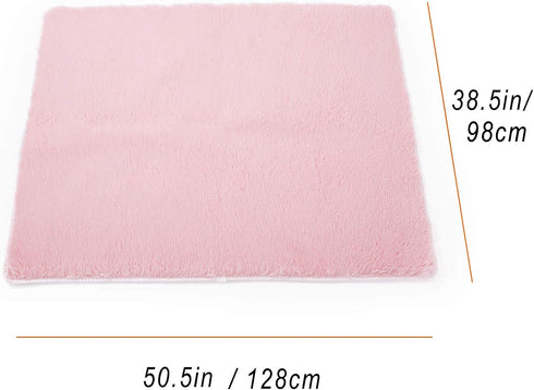50.5" Lx38.5" TTLOJ Rectangle Rug for Play Tent, Decorative Area Rug, Fluffy Soft Mat Pad for Kids' Playhouse, Nursery