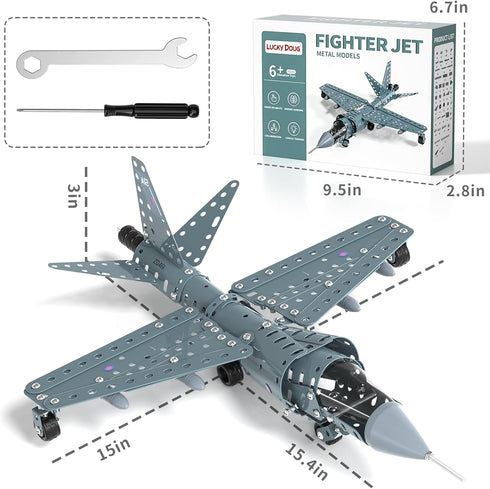 Set 8-12, 8 9 10 11 12 Lucky Doug STEM Building Projects Model Airplane Jet - Building Toys for Kids Ages Assembly