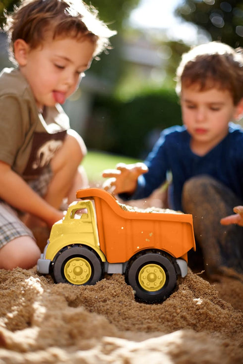 Yellow and Orange Dump Truck for Little Builders