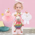 SUPERGFS 3 4 5 6 Unicorn Stuffed Animals Plush Ballerina Baby Doll with Doll Carrier Cloth Accessories Ballet Shoes