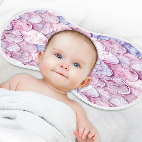 YETTASBIN Mermaid Scale Muslin Baby Burp Cloth, Super Soft Absorbent Cotton Burp Rag Baby Bibs Feeding Cloth