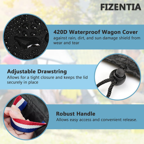 W6 420D W6,Dustproof 6 seater-29"L 24"W 52"H Wagon Cover compatible with Wonderfold Luxe Pro Stroller Wagon(Cover