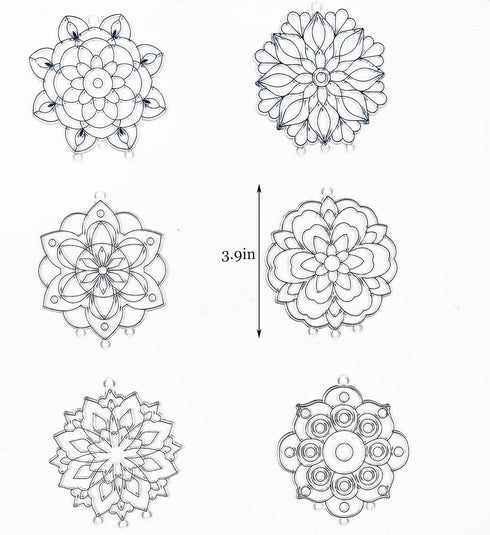 Ayhuhra 30 Sets Summer Mandala Suncatchers Wind Chimes Craft Kits DIY Window Art Suncatcher Mandala Flower Craft Art