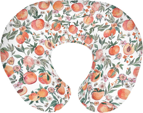 Vintage Peaches Baby Nursing Pillow Covers for Boy Girl Retro Peach Flowers