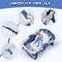 0-36 Baby Bathtub,Collapsible Baby Bath Tub with Thermometer & Soft Floating Cushion,Portable Travel Baby Bathtubs