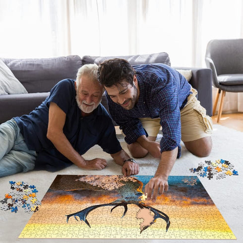 1000 Piece Jigsaw Puzzle for Adults - Red Deer in Morning Sun