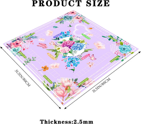 Pittera Table/31.5lnch/American Mahjong mat for Mahjong Table Cloth with Rules mats with Drawstring Bag,Noise