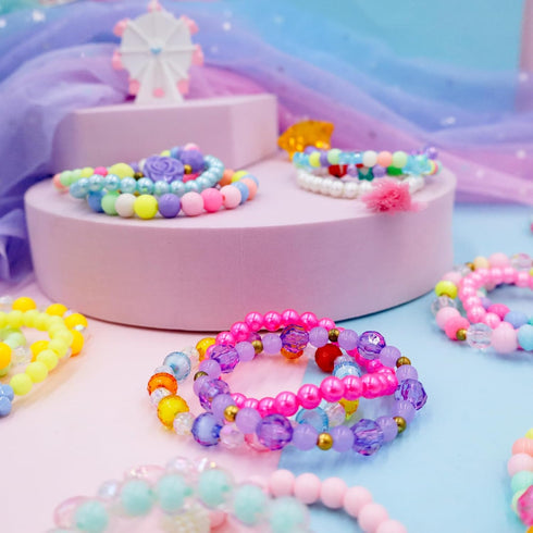 PinkSheep Toddler Bracelets for Girls - 36 Pcs Bulk Cute Jewelry for Ages 2-7, Princess Bracelets for Teen Girls