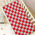 Pigsaly 27x39 Inch Crib Sheets Red Gray Checkered Baby Sheet for Standard Crib Mattress Boys Girls Toddler Bed Sheets