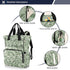 SUABO Backpack Leaf and Flower Pattern Baby Diaper Bag Large Bag Waterproof Travel Diaper Bags for Moms and Dads