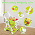 31PCS 3+ Supermarket Shopping Cart for Kids, Shopping Trolley Cart Toy with Play Food Shop Accessories, Pretend Play
