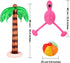 meekoo 6 Pieces Jumbo Inflatable Palm Trees, Coconut Trees, Pink Flamingos, Colorful Beach Balls for Hawaii Luau Party