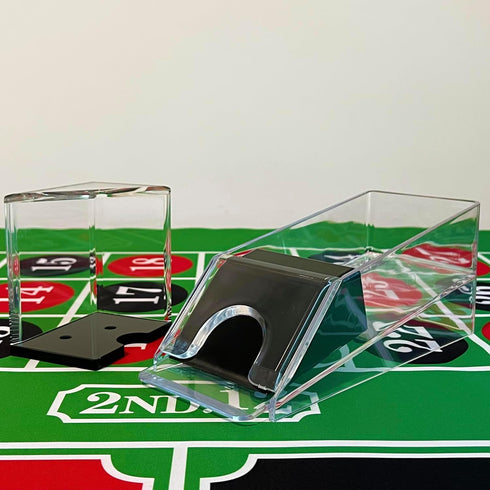 SEETOOOGAMES Blackjack Shoe Discard Tray - Poker Cards Dealing Shoe with Discard Holder - Clear Acrylic Card Dispenser
