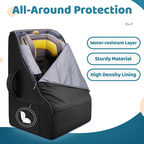 YOREPEK Car Seat Travel Bag for Airplane, Heavy Duty Car Seat Bags for Air Travel, Large Car Seat Carrier for Airport
