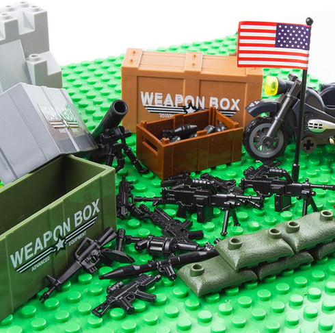 Pack WW2 3 Military Weapons Gun Accessories, U.S. Basic Edition Soldier Model Military Toys for Children Years Older