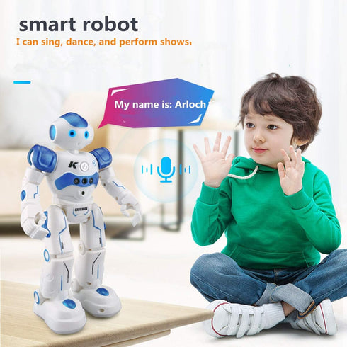 WEECOC RC Robot Toys Gesture Sensing Smart Robot Toy for Kids Can Singing Dancing Speaking Christmas Birthday (White)