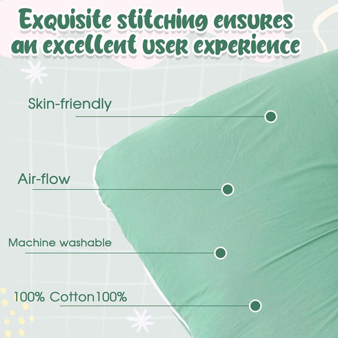 Hahafelt 3 55"x31" Pcs U-Shaped Pregnancy Pillow Cover, Cotton or Crystal Velvet Maternity, Soft Breathable Fit