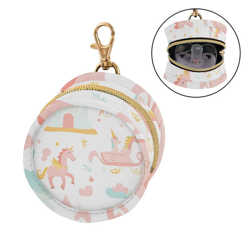 YETTASBIN Castle and Princess Portable Pacifier Holder Case with Metal Hook Buckle & Zipper for Diaper Bag