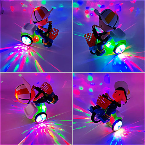 Tipmant Baby Toddler Electric Tricycle Toy, Cartoon Motorcycle Vehicle with Music and Lights, Kids Birthday Gifts
