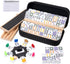 Mexican Train Dominoes Set with 4 Wooden Racks, Double 12 Dominos Game
