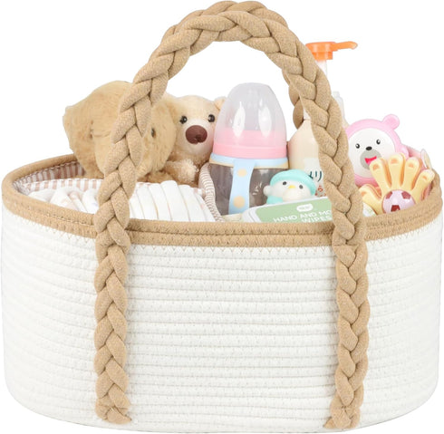 Baby Diaper Caddy, Portable Diaper Organizer for Changing Table, Car Travel Baby