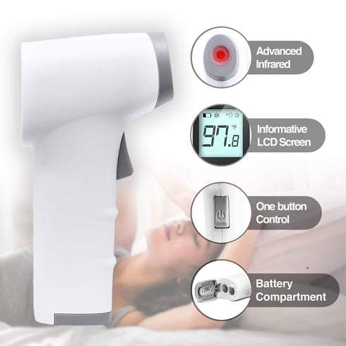FT50 Infrared Thermometer for Adults and Kids - Non-Contact Fever Monitor with Screen Display