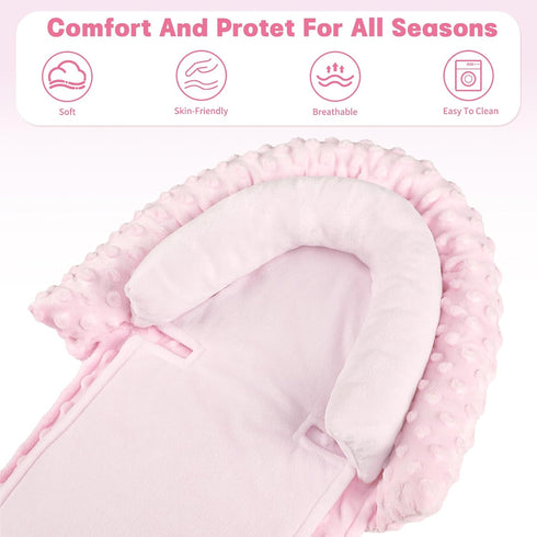 2 Infant Car Seat Insert, Baby Car Seat Head & Body Support with Straps Pads, Ultra Soft Newborn Preemie Carseat Insert