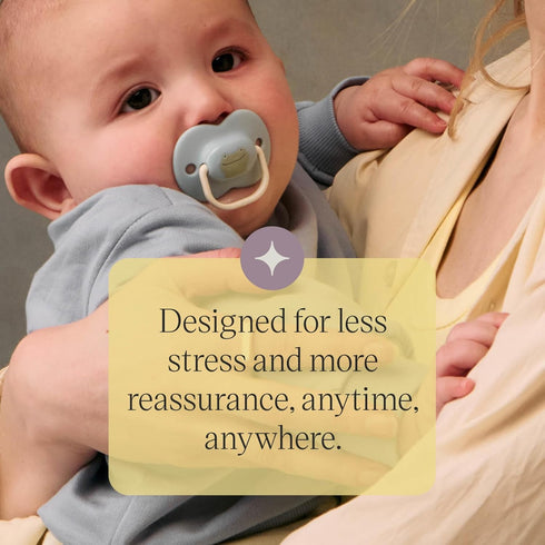 Tommee 18-36 Symmetrical Pack 6 Tippee Anytime Matte Pacifiers, Months, Baglet, BPA-Free Binkies, Blue/Green/Grey
