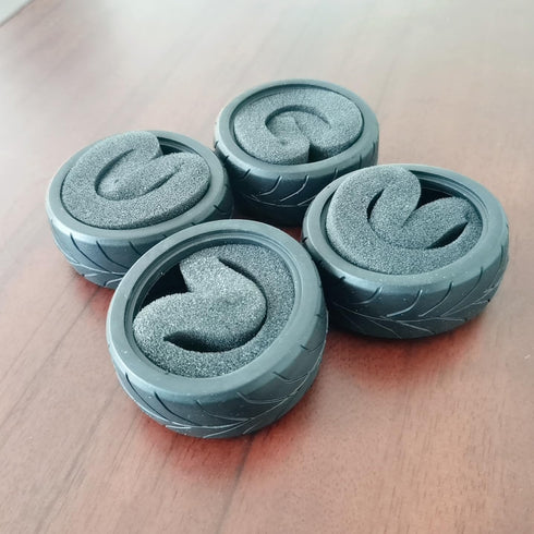 RC 1:10 On-Road Racing Car Rubber Tires with Sponge Inside for HSP HPI (4PCS, J)