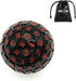 100 Sided Polyhedral D100 Game Dice, Single 48 mm Cube with Black Pouch, Black with Red Number