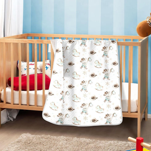 KICPOAY Western Cowboy Baby Swaddle Blanket for Boys and Girls, Muslin Baby Receiving Swaddle Blanket, Soft Cotton