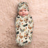 WELBB Set,Stretchy Rooster Chickens Baby Girl Boy Gifts Newborn Swaddle Blanket with Beanie Receiving Blanket Newborn