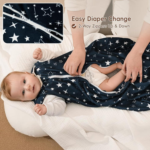 3 Pack 0-6 2-Way david's kids Warm Micro Fleece Baby Sleep Sack Months, Soft Baby Wearable Blankets with Zipper, Comfy