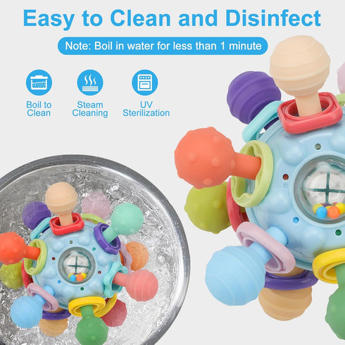 Baby Montessori Sensory Toys for 0-6 & 6-12 Months, Food Grade Teething Toys for Babies 0-18 Months, Developmental Gifts