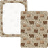 miaozhen 1 Pack 52x28 Cotton Crib Sheets for Baby Boys Girls Comfy Breathable Naughty Grassland Brown Bear Playard
