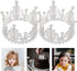 Amosfun 2pcs Mini Pearl Crown Cake Topper, Rhinestone Princess Tiara for Cupcake, DIY Birthday Wedding Party