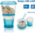 INOGIH Portable Cereal On the Go Cups with Spoon (Blue) - Breakfast Drink-Cup Cereal To-Go Container