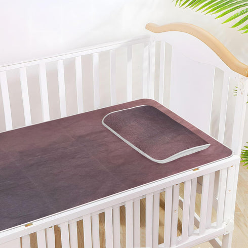 EtherSpher 28" 52" Brown Gradient Cooling Baby Bed Mattress x Washable Crib Padding for Sides for Kids, Adult