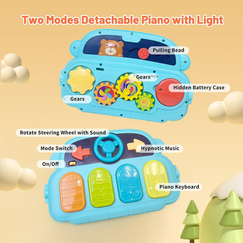 Cuterabit Tummy Baby Gym Play Mat & Baby Walker, Baby Activity Center with Music and Light, Time Mat, Push Toys