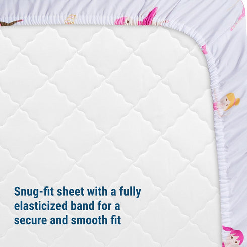 Wildkin Kids 100% Microfiber Crib Sheet - Soft, Breathable Fitted Sheet in Ballerina Design