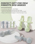 DF DUALFERV 4 Pcs Baby Spoons for Self Feeding, Silicone Toddler Utensils with 2 Cases, Green, Grey