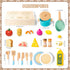 Set Sets 3-5,Gifts Boys,27pcs Wooden Kitchen Accessories Play Cooking Toys ,Play Pots and Pans for Kids,Pretend Play