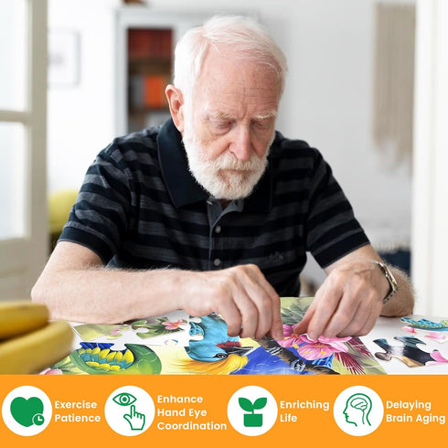 3 Pack 48 Piece Jigsaw Puzzle for Seniors, Large Piece Puzzles for Dementia and Alzheimer's Activities