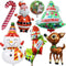 Giant 7pcs Christmas Decor Balloons Set, Mylar Foil Santa Claus, Elk, Snowman, Reindeer, Candy Cane, Tree