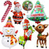 Giant 7pcs Christmas Decor Balloons Set, Mylar Foil Santa Claus, Elk, Snowman, Reindeer, Candy Cane, Tree