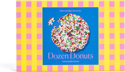 Dozen Donuts 540 Piece Puzzle for Adults, Soft Touch Pieces, 12 Mini Puzzles