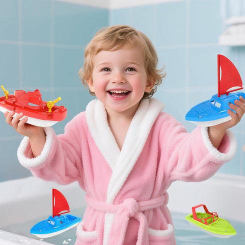 3 1-3, 3-5 Boat Bath Toys, PCS Toddler Pool Toys for Water Play, Plastic Toy Boats for Toddlers Kids Ages