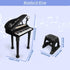 Love&Mini 31 Keys Kids Piano Keyboard Toys with Microphone and Stool, Black, for Kids Age 3+