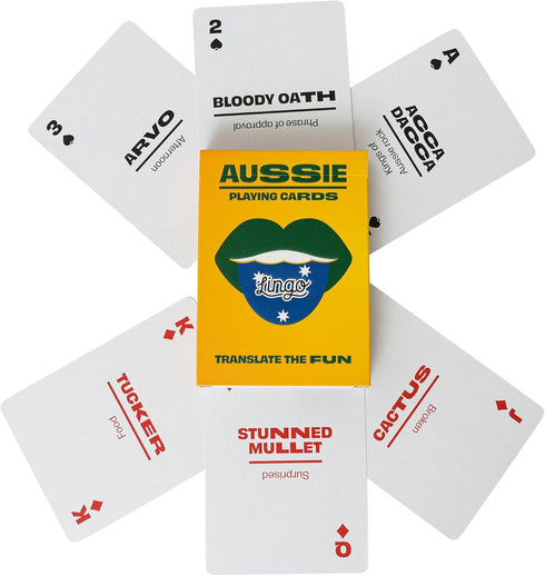 Aussie Lingo Playing Cards, Travel Flashcards to Learn Aussie Slang Vocabulary in a Fun Way