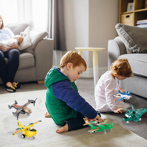 UXRPTU Playset 3-5 Pack Pull-Back Airplane Toy Boys Plane for Toddlers Variety of Helicopters Stealth Bombers Fighter